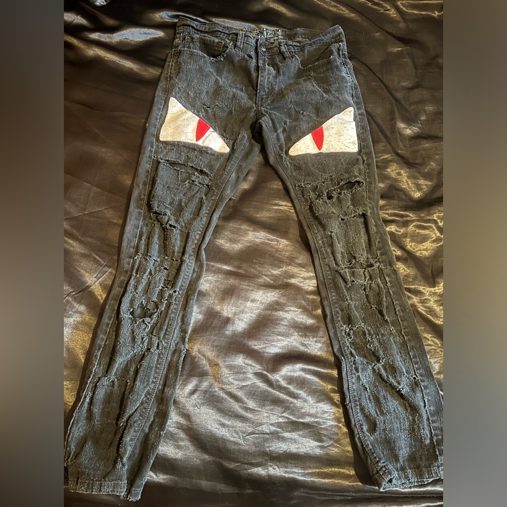 Fendi Custom Ripped Jeans | By Local Brand Trip2Glory